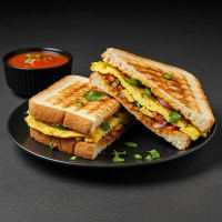 Masala Omelette Grilled Sandwich